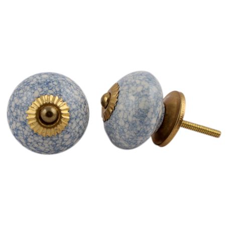 Light Blue Crackle Ceramic Drawer Knob